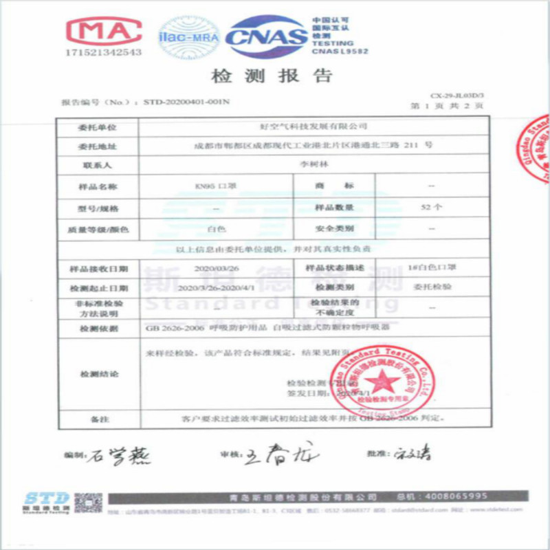 Protective Face Mask KN 95 with bsi Certificate